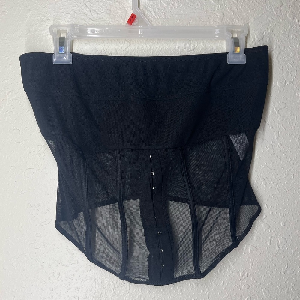 NWOT black mesh waist corset pretty little thing brand size 16